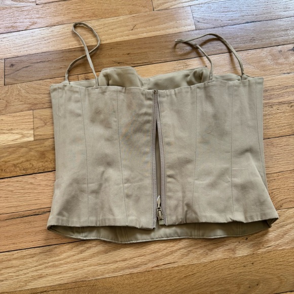 House Of CB Audette Structured Cotton Twill Corset Top - Picture 4 of 5